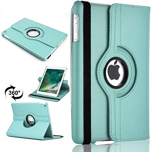 TechDealsUK 360 Grad drehbare Hülle für Apple iPad Air 2013 1. Generation 9,7 Zoll A1474 A1475 A1476 Lederständer Folio Cover Hellblau von TechDealsUK