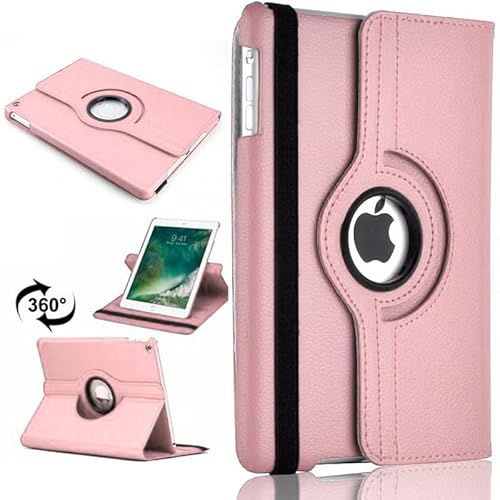TechDealsUK 360 Grad drehbare Hülle für Apple iPad Mini 1, 2 und 3 7.9 2012, 2013, 2014, Ständer, Kunstleder, Hellrosa von TechDealsUK