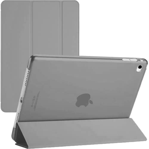 TechDealsUK Für iPad Air 2. Generation 2014 A1566 A1567, intelligente magnetische Schutzhülle mit Standfunktion und automatischem Wake Sleep für iPad Air 2, Grau von TechDealsUK