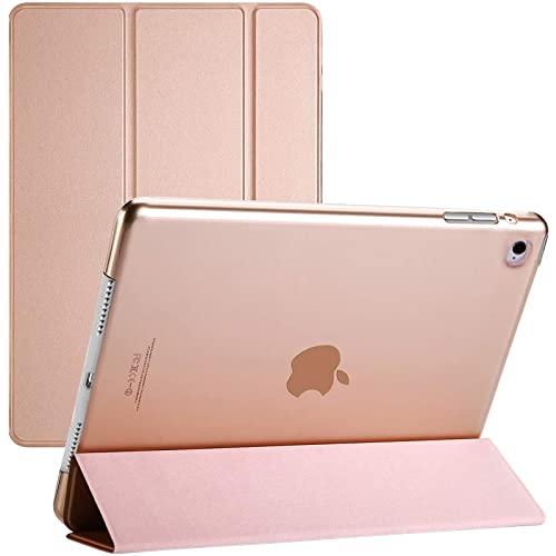 TechDealsUK Für iPad Air 2. Generation 2014 A1566 A1567, intelligente magnetische Schutzhülle mit Standfunktion und automatischem Wake Sleep für iPad Air 2, Roségold von TechDealsUK