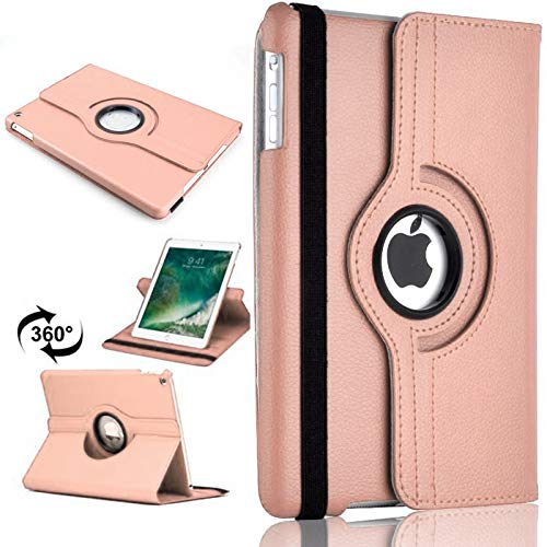 TechDealsUK Für iPad Mini 4 2015 iPad Mini 5 2019 360 Leder Drehbare Stand Hülle Folio Cover Roségold von TechDealsUK