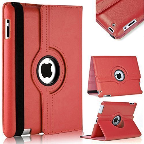 TechDealsUK IPAD-ROTAT-BLAK IPAD-ROTAT-BLAK Tablet-Schutzhülle, Apple iPad 4 3 2, rot, Stück: 1 von TechDealsUK