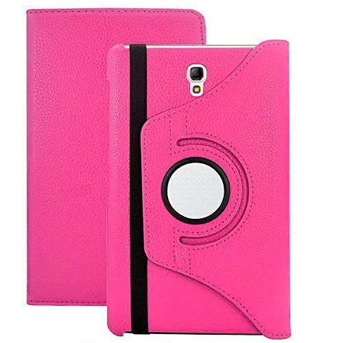 TechDealsUK Rotierende Hülle aus Leder für Samsung Galaxy Tab S 8.4" SM-T700 T705 & 10.5" SM-T800 T805 360 - Rosa, for Samsung Galaxy Tab S 8.4" T700 von TechDealsUK