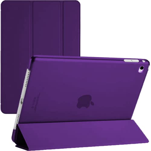 TechDealsUK Smarte iPad 9.7-Hülle, kompatibel mit iPad Air 1., iPad Air 2., iPad 5. und iPad 6. Generation, Standcover mit magnetischer Wake-Sleep-Funktion, Lila von TechDealsUK
