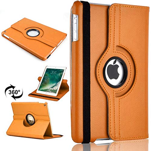 TechDealsUK iPad 9., 8., 7. Generation 10.2 2019, 2020, 2021 360° drehbare Standhülle Drehbare Hülle iPad 10.2 Orange von TechDealsUK