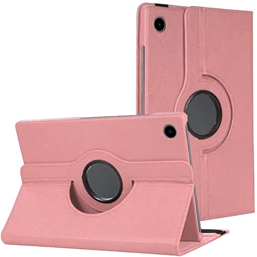 Um 360 Grad drehbare Hülle für Samsung Galaxy Tab A8 10.5 (2021) X200 X205 Leder Stand Cover (Baby Pink) von TechDealsUK
