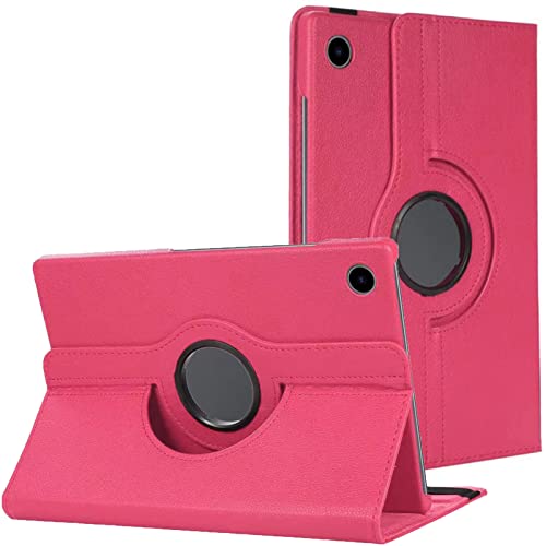 Um 360 Grad drehbare Hülle für Samsung Galaxy Tab A8 10.5 (2021) X200 X205 Leder Stand Cover (Rosa) von TechDealsUK