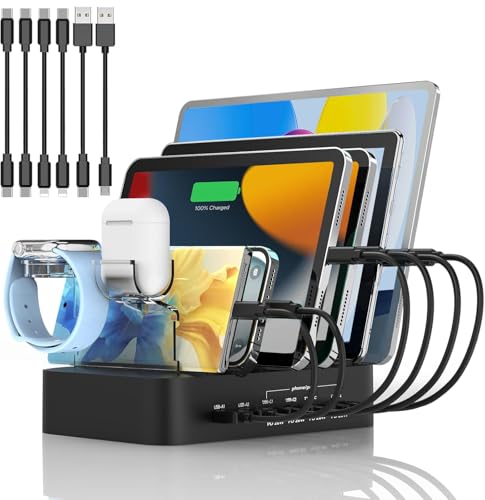 PD Ladestation USB C für mehrere Geräte Schnelles PD Ladegerät 100W 6-Port mit 4X PD 20W USB C Ladeanschluss, Schwarz PD Ladestation USB C für mehrere Geräte Schnelles PD Ladegerät 100W 6-Port mit 4X PD 20W USB C Ladeanschluss, Schwarz von TechDot