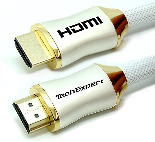TechExpert HDMI 2.1 Kabel 8K 4K 120Hz Professional Ultra HD 2160p 5m 3D HDR 48GB/Sec eArc weiss von TechExpert