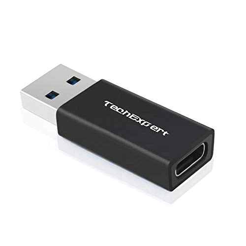 TechExpert USB-C USB 3.1 Typ C Buchse auf USB 3.0 A Stecker Datenadapter für Notebook Tablet Smartphone von TechExpert