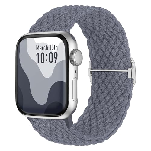 TechHorizonSSU Geflochtenes Solo Loop Armband Kompatibel mit Apple Watch Armband 42mm 44mm 45mm 49mm,Elastisches Nylon Armband für Apple Watch Series 9/8/7/6/5/4/3/2/1/Ultra/SE, für Männer und Frauen. von TechHorizonSSU