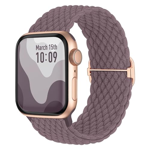 TechHorizonSSU Geflochtenes Solo Loop Armband Kompatibel mit Apple Watch Armband 42mm 44mm 45mm 49mm,Elastisches Nylon Armband für Apple Watch Series 9/8/7/6/5/4/3/2/1/Ultra/SE, für Männer und Frauen. von TechHorizonSSU