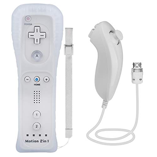 TechKen Controller für Wii mit Motion Plus und Wii Nunchuck Controller Wii Fernbedienung Nunchuk Kontroller Wii Vernbedinung Remote Plus Controller Ersatz für Wii/Wii U Konsole von TechKen