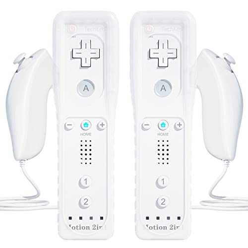 TechKen Controller für Wii mit Motion Plus und Wii Nunchuck Controller Wii Fernbedienung Nunchuk Kontroller Wii Vernbedinung Remote Plus Controller Ersatz für Wii/WiiU von TechKen