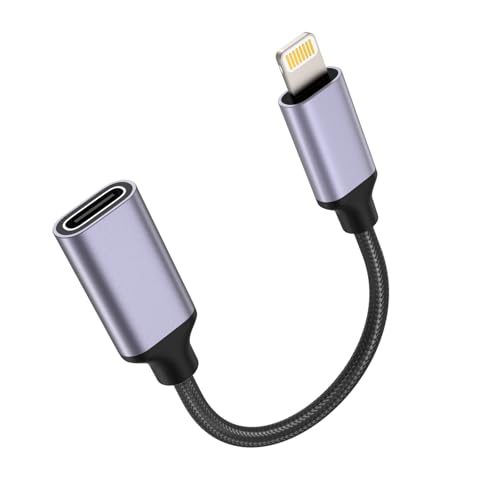 TechMatte USB-C-auf-Lightning-Kabel-Adapter, 10,2 cm, 27 W, PD, Schnellladung, kompatibel mit iPhone/iPad/iPod/AirPods, unterstützt Keine Kopfhörer/OTG (1) von TechMatte