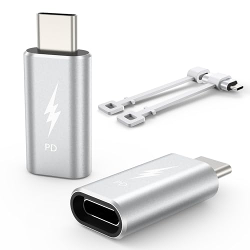 TechMatte für Lightning-auf-USB-C-Adapter, PD Schnelles Aufladen, Kompatibel mit iPhone 15/Plus/Pro/Pro Max/MacBook/Tablet/Samsung/Google und mehr Typ-C-Geräte, Kein OTG-Gerät (2 Stück) von TechMatte