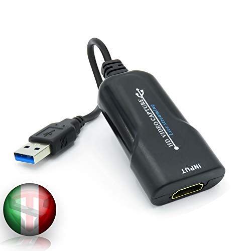 TechSide HDMI zu USB 3.0 Video Capture Card | 2023 Windows 11 MacOs Catalina Android Linux | 1080p 60 Fps für DSLR Action Cam Streaming-Kamera von TechSide