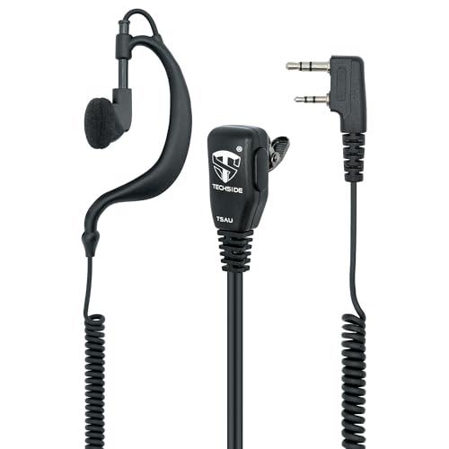 TechSide Mikrofon Ohrhörer 2-Pin Kenwood mit Spiralkabeln | Funkgeräte | Kompatibel mit TI-F8+, Midland G10 G11V CT890 BaoFeng UV-82 UV5RA | Überwachung Sicherheit Softair TechSide Mikrofon Ohrhörer 2-Pin Kenwood mit Spiralkabeln | Funkgeräte | Kompatibel mit TI-F8+, Midland G10 G11V CT890 BaoFeng UV-82 UV5RA | Überwachung Sicherheit Softair von TechSide