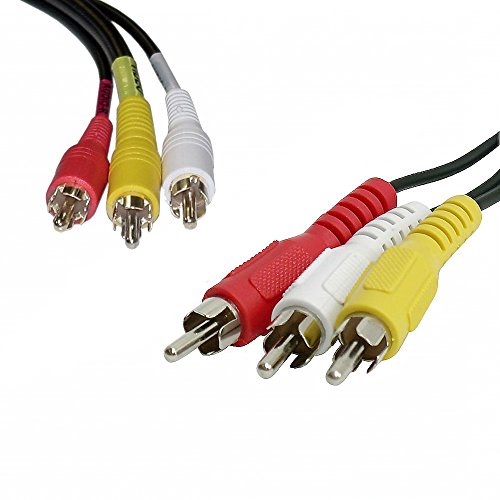 TechSide RCA-Kabel 1,2 M | Von männlich zu männlich | Gelbe, rote, weiße Kabel | Für Grabber Converter VHS Recorder von TechSide