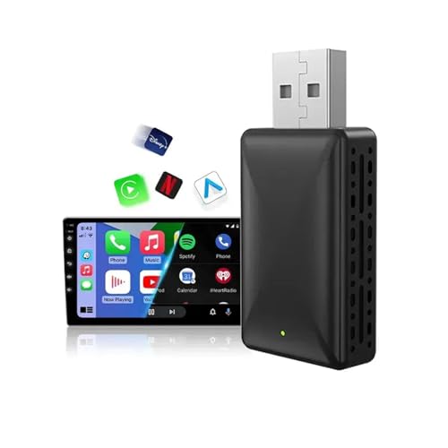 CarPlay Android Auto Wireless Adapter, 2in1 Konvertieren Wired Android Auto/Carplay in Kabellos für Autos mit USB C/A Plug and Play Stabile Steuerung & Keine Verzögerung, Intelligente Sprachsteuerung CarPlay Android Auto Wireless Adapter, 2in1 Konvertieren Wired Android Auto/Carplay in Kabellos für Autos mit USB C/A Plug and Play Stabile Steuerung & Keine Verzögerung, Intelligente Sprachsteuerung von TechVizrs