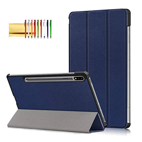 Techcircle Schutzhülle für Samsung Galaxy Tab S7+/S8+ 12,4 Zoll (2020/2022) SM-T970/X800, Techcircle Slim Fit Trifold Stand Magnetic Hard Back Cover [Auto Wake/Sleep] Premium PU Leder Flip Smart Case, von Techcircle