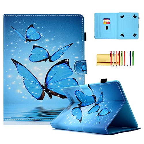 Techcircle Tablet-Schutzhülle, 7 Zoll (17.8 cm), Standfunktion, mit Stifthalter, Kartenfächern, RCA Voyager Pro 7 Zoll (17.8 cm), drei Schmetterlinge von Techcircle