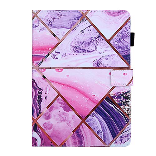 Universal Folio for 9.6-10.5 Inch Tablet, Techcircle Slim Anti-Slip Stand Magnetic Cover Wallet Case with Pen Holder, for Galaxy Tab A 9.7 10.1 10.5, Dragon Touch K10 & More, Pink Purple Marble von Techcircle