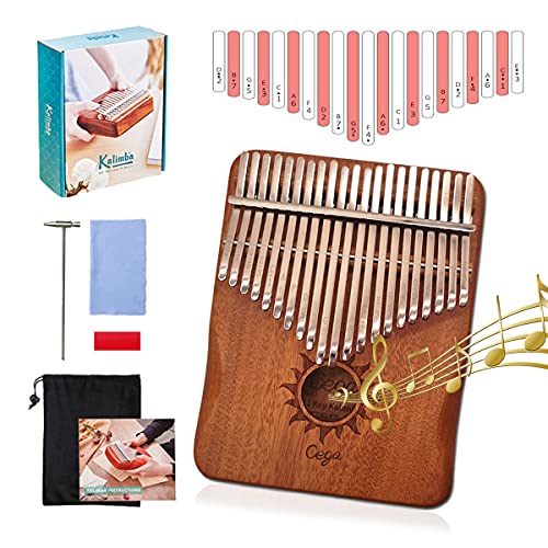 Kalimba Marimbaphone Daumenklavier 21 Schlüssel Marimba mit Stimmhammer Tragebeutel Thumb Piano Afrikanisches Musikinstrument für Musikliebhaber Anfänger Kinder Geschenk Finger Piano von Techfection