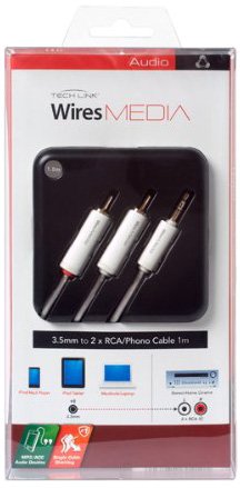 Techlink WiresMEDIA Kabel (3,5mm Stecker auf 2X RCA Stecker) von Techlink