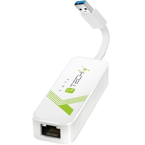 TECHLY 109740 Adapter USB 3.0 Ethernet Gigabit RJ45 LAN WeiÃ von Techly