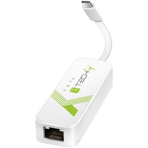 TECHLY 109757 USB-C™ Ethernet Gigabit RJ45 LAN Weiß von Techly