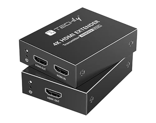 TECHLY 366587 Extender HDMI 4K@60Hz auf Cat.6/6A/7 Kabel bis zu 50m Schwarz von Techly