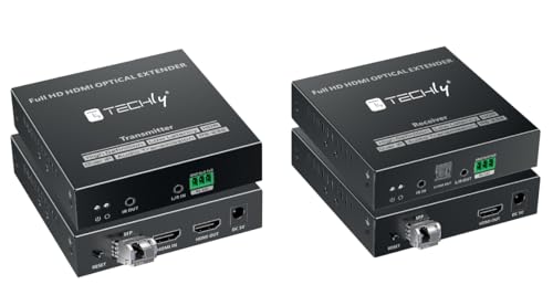 TECHLY 368338 HDMI-Extender über Glasfaser Singlemode bis zu 40 km Schwarz von Techly