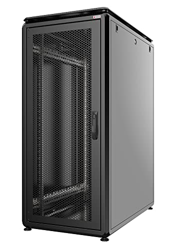 TECHLY PROFESSIONAL 364682 Server Rack 19 Zoll 600 x 1000 42U Schwarz Serie Evolution Gittertür Schwarz von Techly