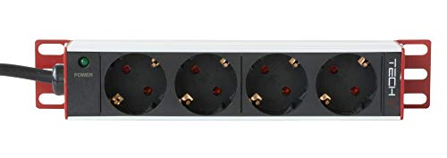 TECHLY Professional 106909 Mehrfachsteckdose 4-Sitzer Rack 10 Zoll Schuko-Stecker 1U Schwarz/Silber TECHLY Professional 106909 Mehrfachsteckdose 4-Sitzer Rack 10 Zoll Schuko-Stecker 1U Schwarz/Silber von Techly