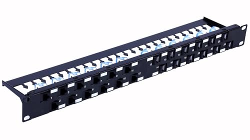 TECHLY Professional 367836 UTP Patchpanel 24 Plätze RJ45 Cat.6A geneigter Ausgang 1U Schwarz Schwarz TECHLY Professional 367836 UTP Patchpanel 24 Plätze RJ45 Cat.6A geneigter Ausgang 1U Schwarz Schwarz von Techly