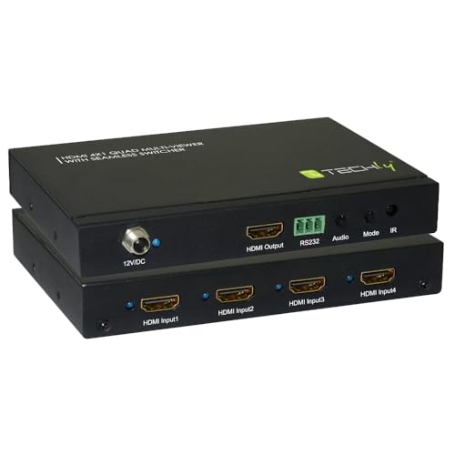 Techly 102260 Multiview HDMI 4x1 mit Seamless Switch von Techly