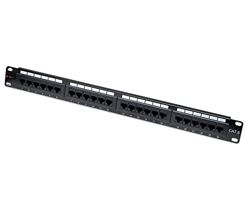Techly 24 x RJ45 Cat.6 - Patch-Schächte (IEEE 802.3, IEEE 802.3ab,IEEE 802.3u, 10Base-T/100Base-TX/1000Base-T, Fast Ethernet, Gigabit Ethernet, 1000 Mbit/s, RJ45, Gold) von Techly