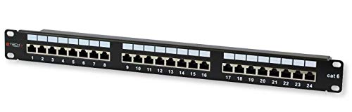 Techly 24 x RJ45 Cat.6 – Steckplätze (IEEE 802.3, IEEE 802.3ab, IEEE 802.3u, 10Base-T/100Base-TX/1000Base-T, Fast Ethernet, Gigabit Ethernet, 1000 Mbit/s, RJ45, Gold) von Techly