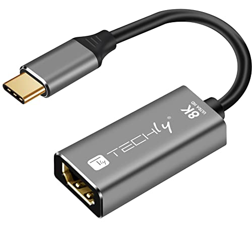 Techly 363890 USB-C™ 3.2 auf HDMI 2.1 8K@60Hz 15 cm Schwarz/Silber von Techly