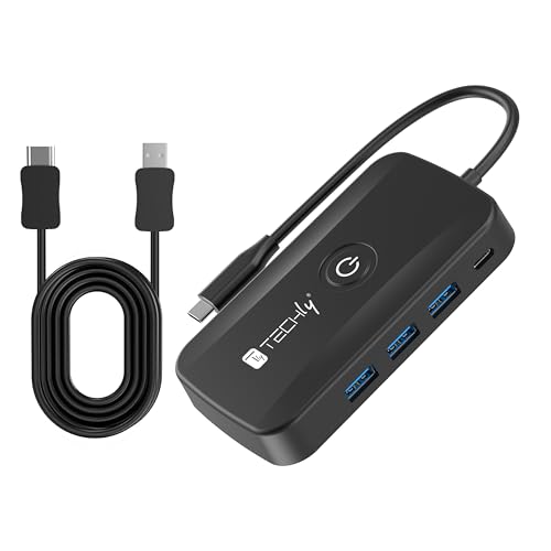 Techly 369809 Wireless Video Extender Adapter mit USB-C™ Hub 5-in-1 schwarz von Techly