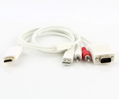 Techly Adapter HDMI auf VGA + Audio R/L + USB (ICOC HDMI-VGAU) von Techly