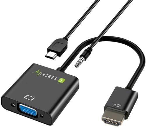 Techly HDMI – VGA + 3,5 mm + Micro USB B m/f hdmi VGA + 3,5 mm + Micro-USB schwarz – (HDMI, VGA + 3,5 mm + Micro USB Kabel Adapter, männlich/weiblich, schwarz, 1920 x 1080 Pixel, 0–70 °C) von Techly