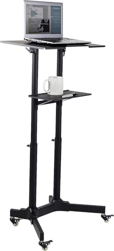 Techly ICA-TB TPM-1BK Notebook Stand Schwarz - Notebook-Ständer (Notebook Stand, Schwarz, Metall, 1030-1250 mm, 0-40°, 620 mm) von Techly