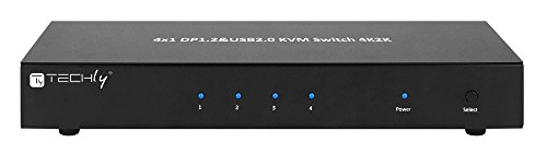 Techly IDATA DP-KVM4 Schwarz Tastatur/Video/Maus (KVM)-Switch von Techly