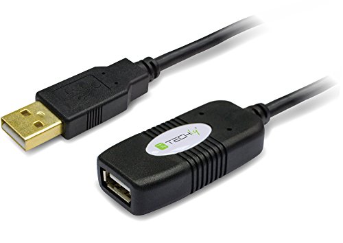 Techly IUSB-REP220TY Verlängerungskabel, aktiv, USB 2.0, Hi-Speed, 20 m von Techly