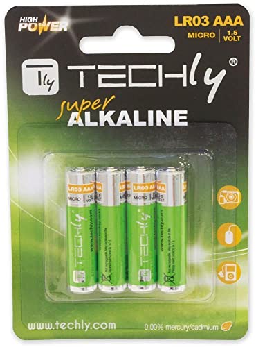 Techly LR03 AAA 1.5 V Alkali 1,5 V – Batterien (Alkali, Zylindrische, AAA, Multi, Blister) von Techly