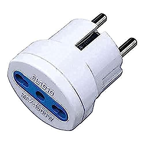 Techly One Way Adaptor Schuko Plug to Italian Socket ipw-ic216 Type F Type L (IT) + Type F Blue, White Power Plug Adapter – Power Plug ADAPTERS (1500 W, Blue, White) von Techly