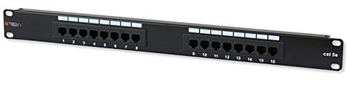 Techly Patch Panel UTP 16 Ports RJ45 CAT.5e i-pp 16-ru-c5et – Patch Panels (IEEE 802.3, IEEE 802.3 ab, IEEE 802.3u, 10/100/1000Base-T, Fast Ethernet, Gigabit Ethernet, 1000 Mbit/s, RJ45, Gold) von Techly