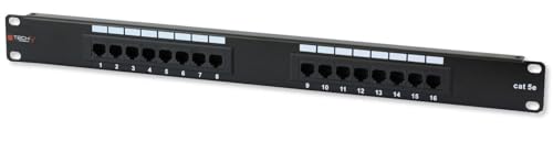 Techly Professional 022854 Patchpanel UTP 16 Plätze RJ45 Cat.5E Schwarz von Techly